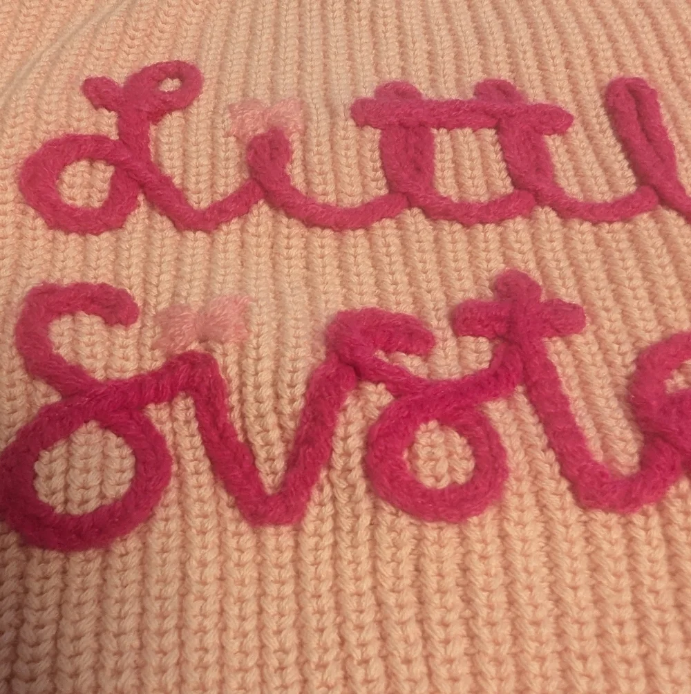 Little Sister Embroidered Pink Chunky Sweater 9-12 Months New